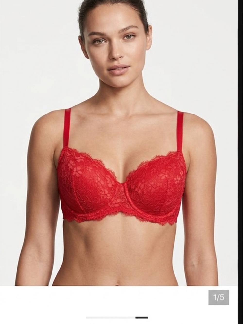 Victoria secret Red Lace Women's padded bra 36DDD